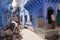 View to the historical traditionally blue painted old residential area buildings in Jodhpur, India.