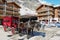 View to the horse carriage waiting for passengers in front of the Zermatt railway station in Zermatt, Switzerland.