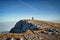 view to Kaiserstein and sea of clouds on mountain peak