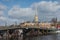 View to Kronverksky bridge and the Peter and Paul Fortress in St