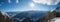 View to lake achensee and alpine range from rofan mountains