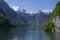 View to lake Königssee from viewpoint Malerwinkel during summer, Berchtesgaden Bavaria