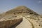 View to the Machaerus and Herod Castle ruins, Jordan. Place of e