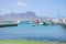 View to the main port of Mindelo on the island of Sao Vicente,