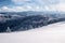 View to Mala Fatra mountains in Slovakia from Hala na Malej Raczy in winter Beskid Zywiecki mountains in Poland