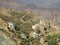 View to Manakha fortress and old city and terrace farming, Yemen