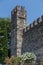 View to the medieval castle in San Siro comune on Como lake