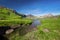 View to Melchsee lake and Swiss Alps near Frutt