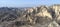 View to Melnik pyramids, rock formation at the foothills of Pirin mountain