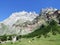 View to the Mittler Selbsanft Plattas Alvas peak in mountain mass Glarus Alps