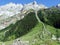 View to the Mittler Selbsanft Plattas Alvas peak in mountain mass Glarus Alps