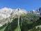 View to the Mittler Selbsanft Plattas Alvas peak in mountain mass Glarus Alps