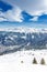 View to Montafon valley from Golm ski resort, Austria