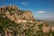 View to Montserrat Monastery in Monserrat Natural park in Catalonia, Spain