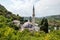 View to the Mosque in small town Pocitelj