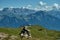 View to the mount Schesaplana in Austria from the mount Pizol in Switzerland 7.8.2020