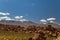 View to a mountain range with volcanos