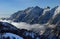 View to the Mountains from Snowbird ski resort in Utah, USA
