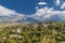 A view to the old city of Gjirokaster, UNESCO heritage, Albania, Europe. Famous stone roofs.