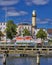 View to the old lighthouse in WarnemÃ¼nde, Rostock, Germany