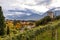 View to Ortenstein Castle or Powder Tower of Merano at the beginning of hiking trail Tappeinerweg