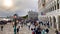 View to the piazza San Marco in Venice near Doge`s Palace at sunset