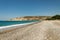 A view to Pissouri Bay pebble beach in a sunny summer day, Cyprus