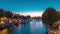 View to Pont des Arts in Paris after sunset day to night timelapse, France