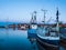 View to the port of Klintholm Havn in Denmark