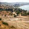 A view to remains of ancient Amathus city and Akrotiri bay from Acropolis hill in Limassol