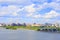 View to the right bank of Novosibirsk from the Bugrinsky bridge.