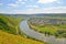 View to river Moselle and Marienburg Castle near village Puenderich - Mosel wine region in Germany