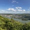 View to river Rhine and River Nahe at Ruedesheim