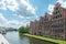 View to the river Trave and the salt storage house in Luebeck