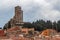 View to the roofs of La Turbie village, Provence