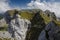 View to RoÃŸkopf peak in Rofan Alps, 5 Gipfel ferrata, The Brandenberg Alps, Austria, Europe