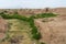 View to the ruins of the old clay buildings in the suburbs of Yazd, Iran.