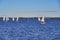 View to sailing boats at the Greifswalder Bodden at the Baltic Sea