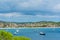 View to Sant Pol beach in the Village of Sant Feliu de Guixols at Costa Brava in Catalonia,Mediterranean Sea,Spain