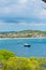 View to Sant Pol beach in the Village of Sant Feliu de Guixols at Costa Brava in Catalonia,Mediterranean Sea,Spain