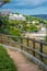 View to Sant Pol beach in the Village of Sant Feliu de Guixols at Costa Brava in Catalonia,Mediterranean Sea,Spain