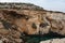 View to the sea, Cyprus, Protaras, May 2018. Beautiful blue sea. Rocks and mountains.