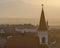 View to the Sibiu church rooftops in the center of the Sibiu, Romania