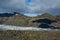 View to Skaftafellsjokull glacier with shadows of huge clouds