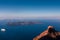 View to Skaros Rock in Santorini in Greece
