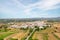 View to small town of Aljezur with traditional portuguese houses and rural landscape, Algarve Portugal