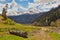 View to snow on Caucasus mountains near Arkhyz