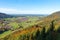 View to spa town Aschau im Chiemgau, autumn landscape alpine foothills bavaria