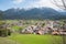 View to spa town Wallgau from hiking trail, upper bavaria