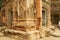 View to the stone carving at the walls of the ruins of the Preah Ko Temple in Siem Reap, Cambodia.